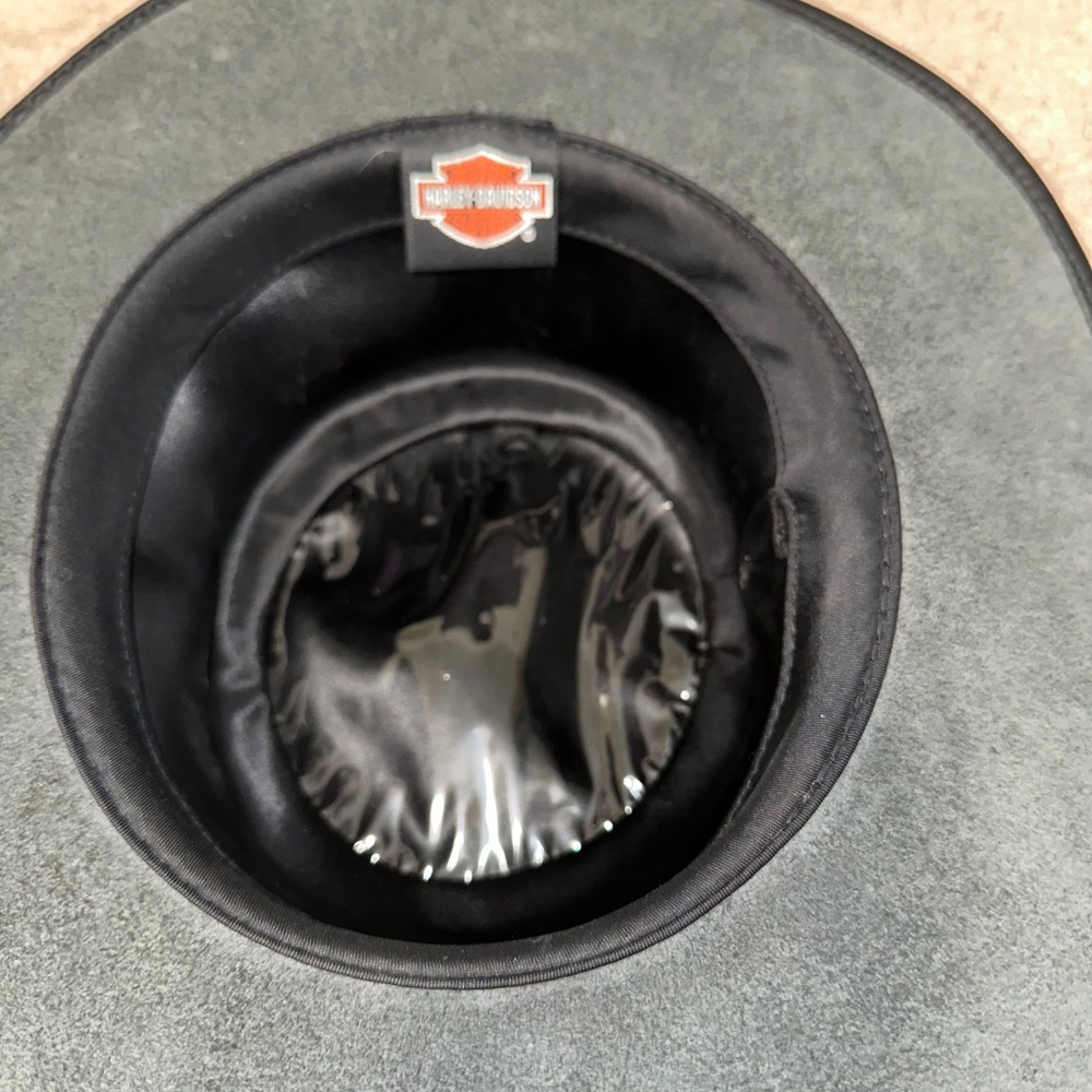 Vintage Leather Harley-Davidson Western Hat - Picture 2 of 2